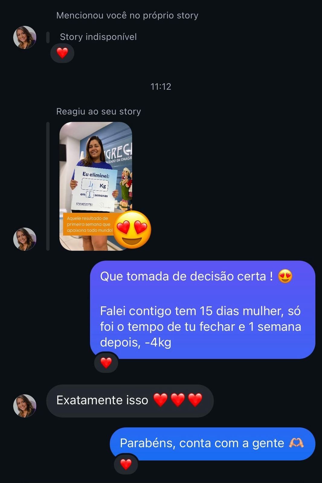 Depoimento de paciente